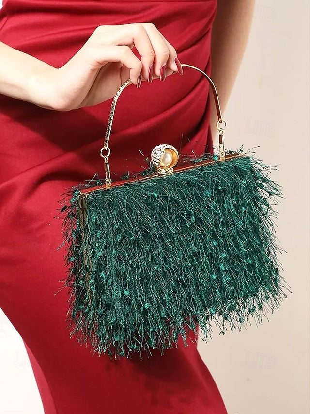 Green Handbag Elegant Women's – Party Red Christmas