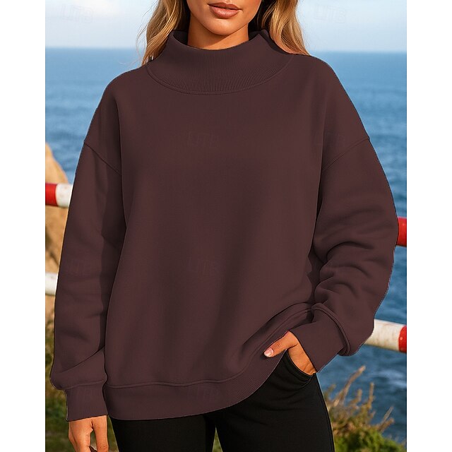 Women's Fleece Sweatshirt Pullover Sweatshirt Long Sleeve
