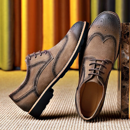 Brown Lace-Up Shoes – Derby Men's Brogue Vintage
