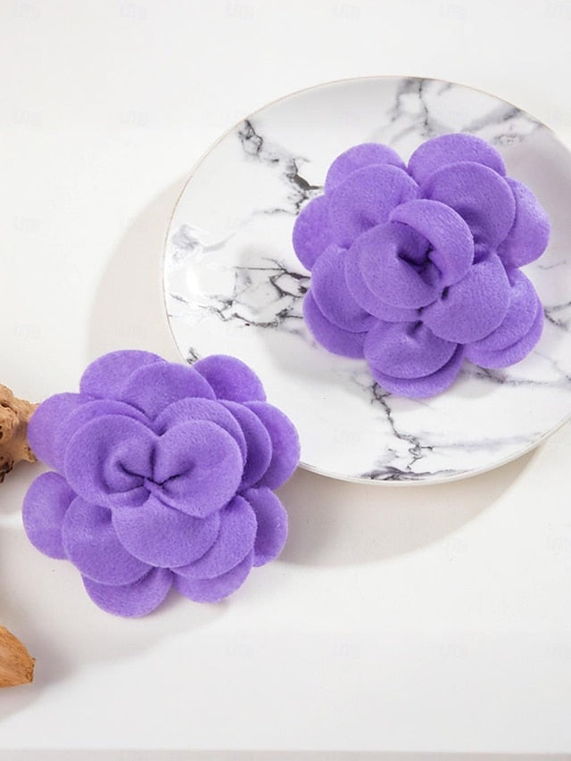 - Women's Drop Oversized Statement Flower Floral Earrings