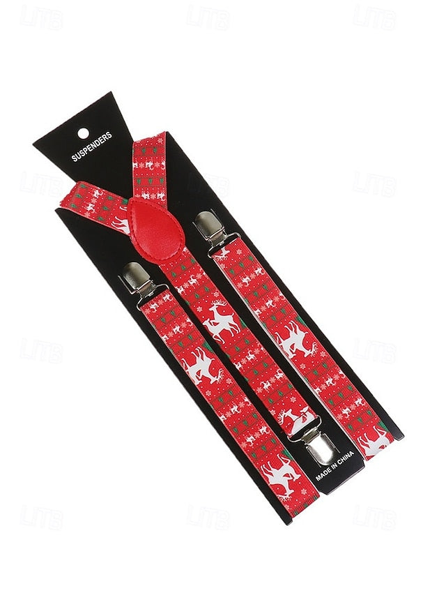 with Men's Christmas Suspenders Snowman
