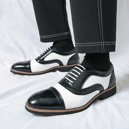 and Shoes Brogue Classic White with Brown Oxford Men's