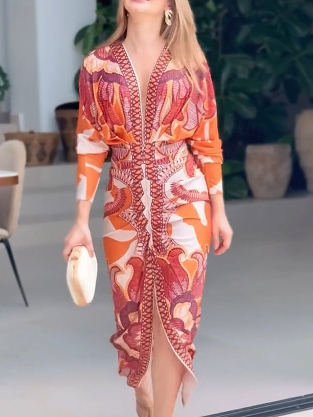 Women's Midi Dress Sheath Dress Boho Dress Elegant Fashion