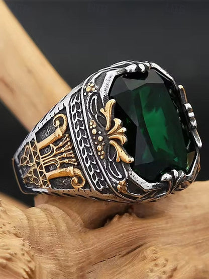Gemstone Men's Ring Alloy