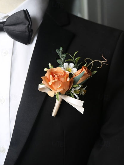 Corsage Wedding Boutonniere Elegant and – Wrist Artificial