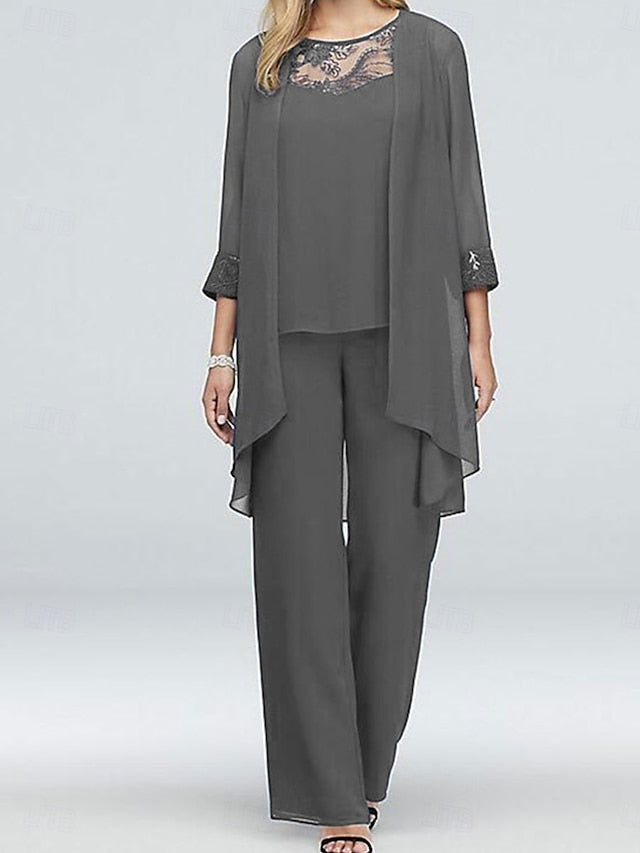 of Elegant Piece Neck Vintage Crew the Dress Bride Mother 3