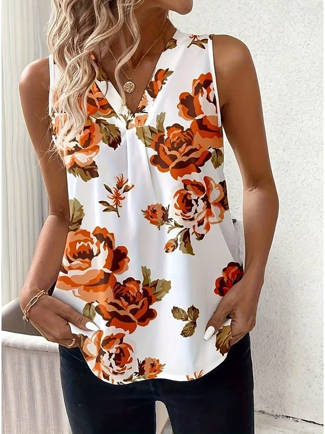 Women's Tank Top Floral Graphic Plants Elegant Vintage