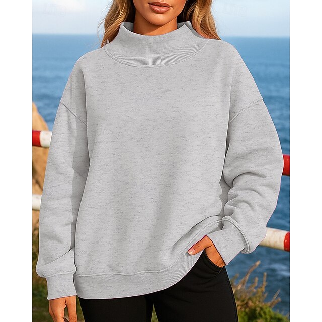 Women's Fleece Sweatshirt Pullover Sweatshirt Long Sleeve