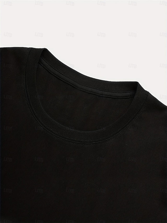Women's T shirt Casual Funny Quote Crew Neck Black White
