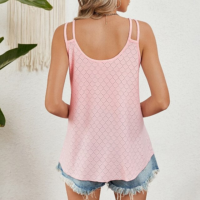 Women's T Shirt Backless Solid Color Classic Casual