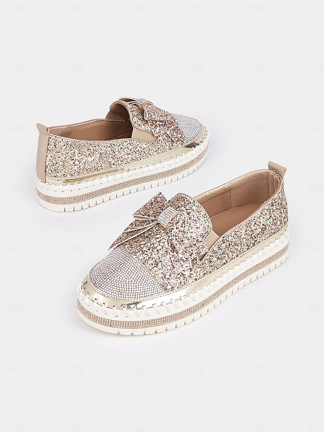 – Rhinestone Loafers Sparkling Glittery Women Slip-On for