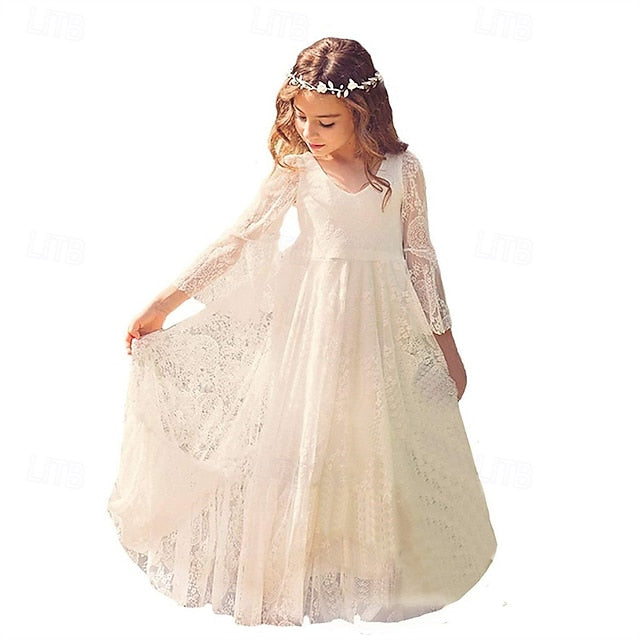 Girl Formal Girls' Dress Kid's Flower Lace