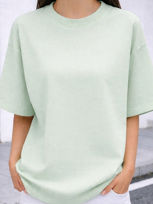 Women's Oversized T Shirt Tee 100% Cotton Solid Color