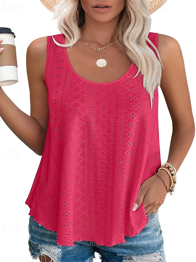 Women's Summer Tops Blouse Eyelet top Dressy Tops Ruched