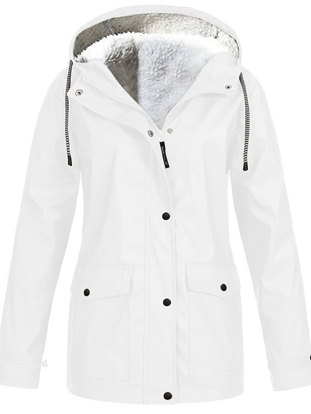 Women's Rain Jacket Raincoat Hiking Fleece Jacket Winter
