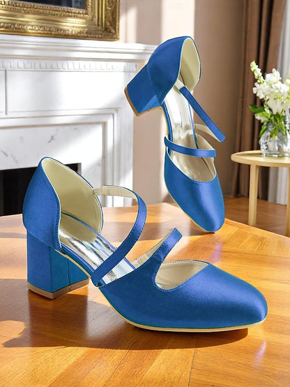 Satin Women's Mary 1950s Heels Jane Elegant Green – Block