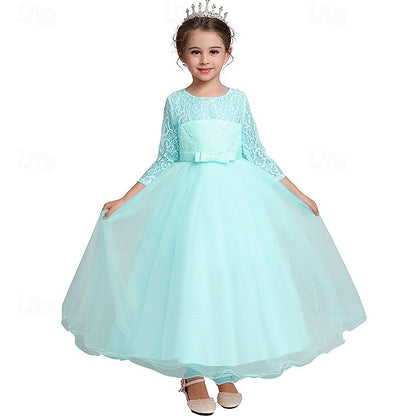 Girls' Sleeve Wedding Girl Dress Flower Half Kids
