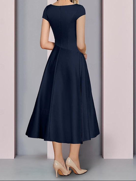 the A-Line V Dress Bride Neck Guest of Wedding Elegant Mother