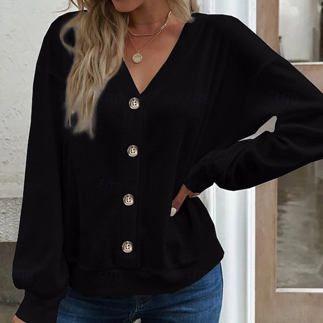Women's Casual Shirt Button Up Shirt Blouse Patchwork