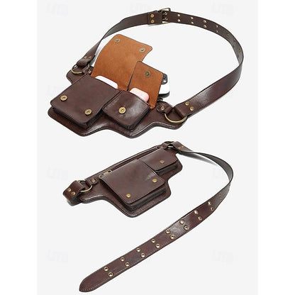 Utility Bag with Vintage Belt Women's Leather Faux