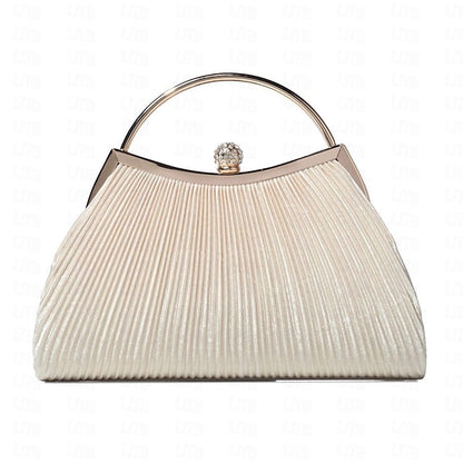 Evening Clutch – Blue Women's Pleated Velvet Elegant Navy