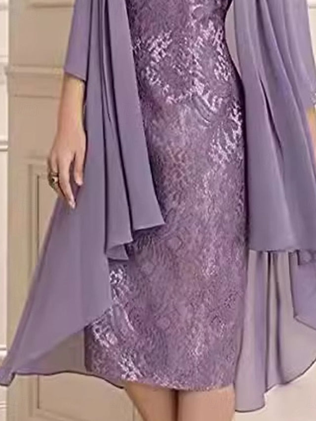 the Dress Sets Two Bride Elegant Piece of Mother Simple