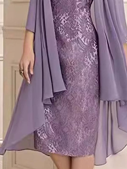 the Dress Sets Two Bride Elegant Piece of Mother Simple