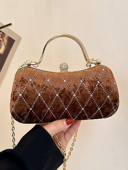 Women's Evening Accents - Velvet with Purse Quilted Diamond