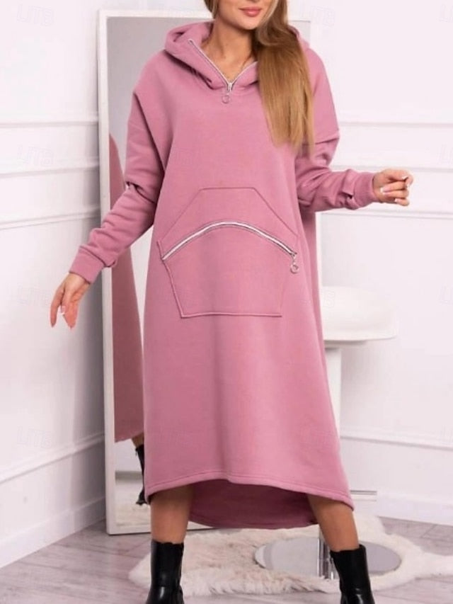 Women's Midi Dress Hoodie Dress Casual Dress Fashion Modern