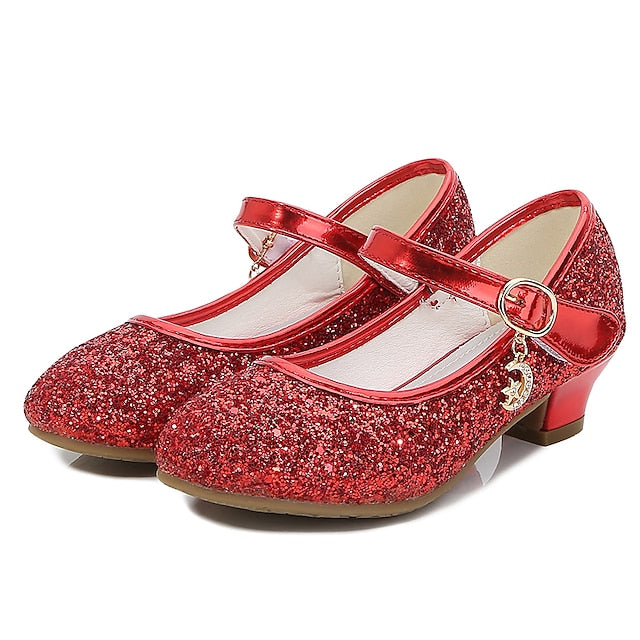Girls' Shoes Heel Glitter Mary Low Jane Sparkle