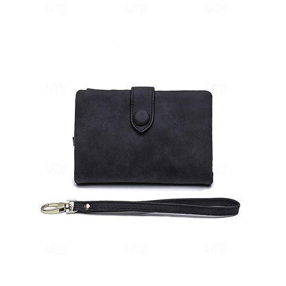 with Leather Women's Wrist Strap Faux Pink Wallet –