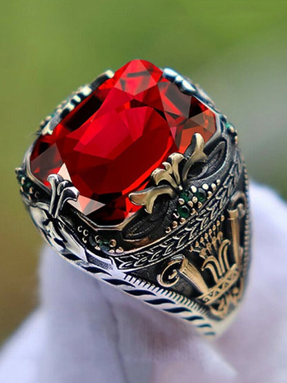 Gemstone Men's Ring Alloy