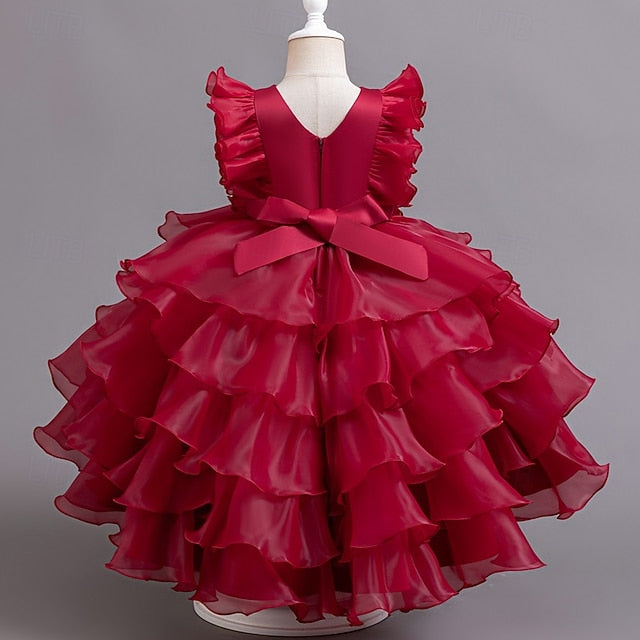 Dress Floral Kids Girls' Asymmetrical Party