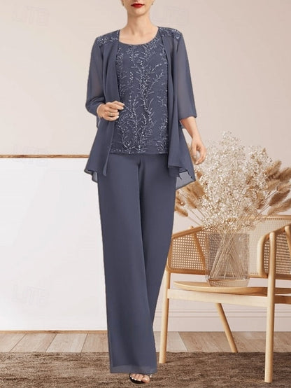 of Elegant Pantsuit Dress Bride 3 Wedding Piece Mother Guest the