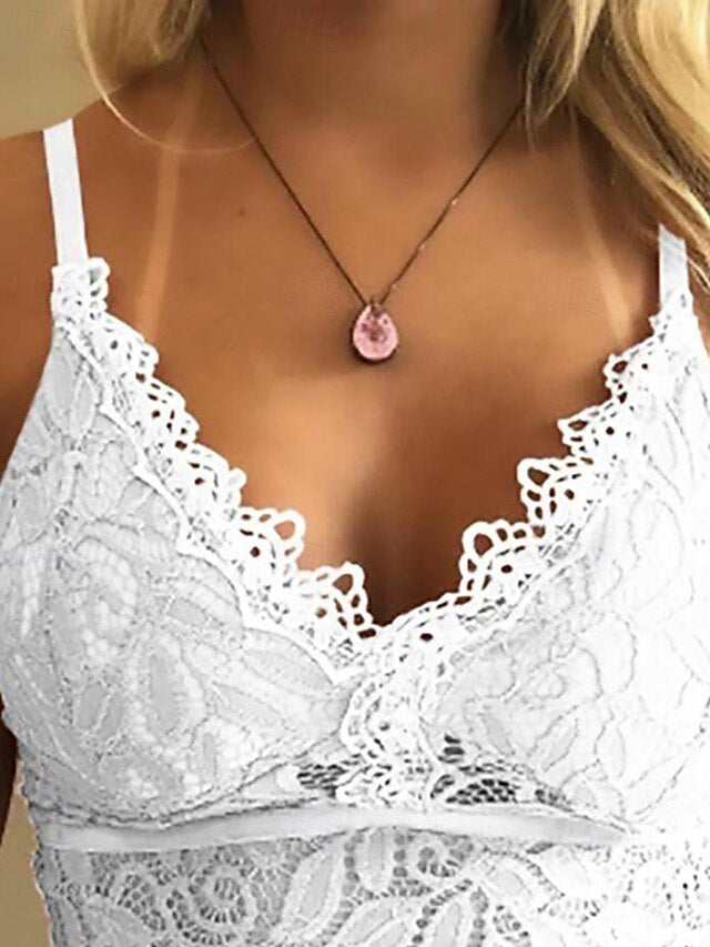 Women's Blouse Lace Tops Lace Backless Plain Modern Casual