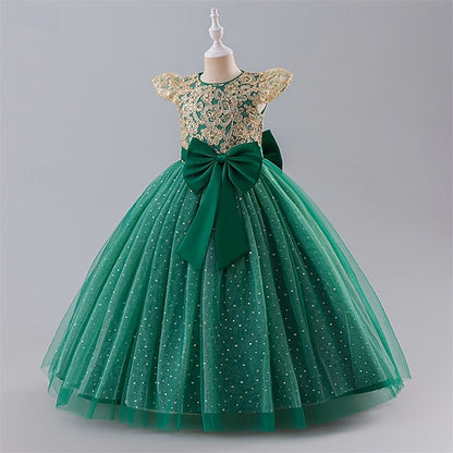 Flower Girls' Dress Kids Party Color Girl Block