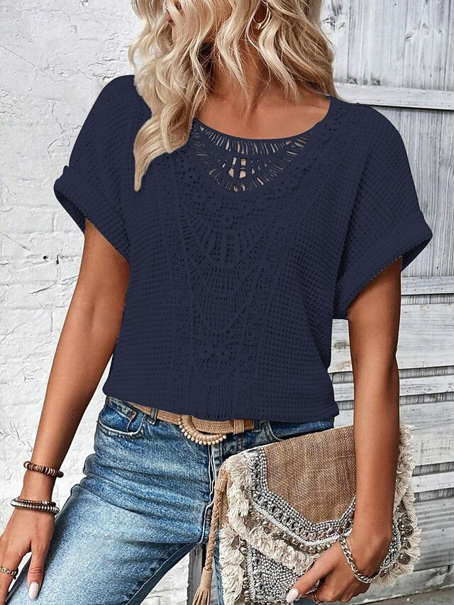 Women's Shirt Blouse Lace Tops Lace Plain Stylish Classic