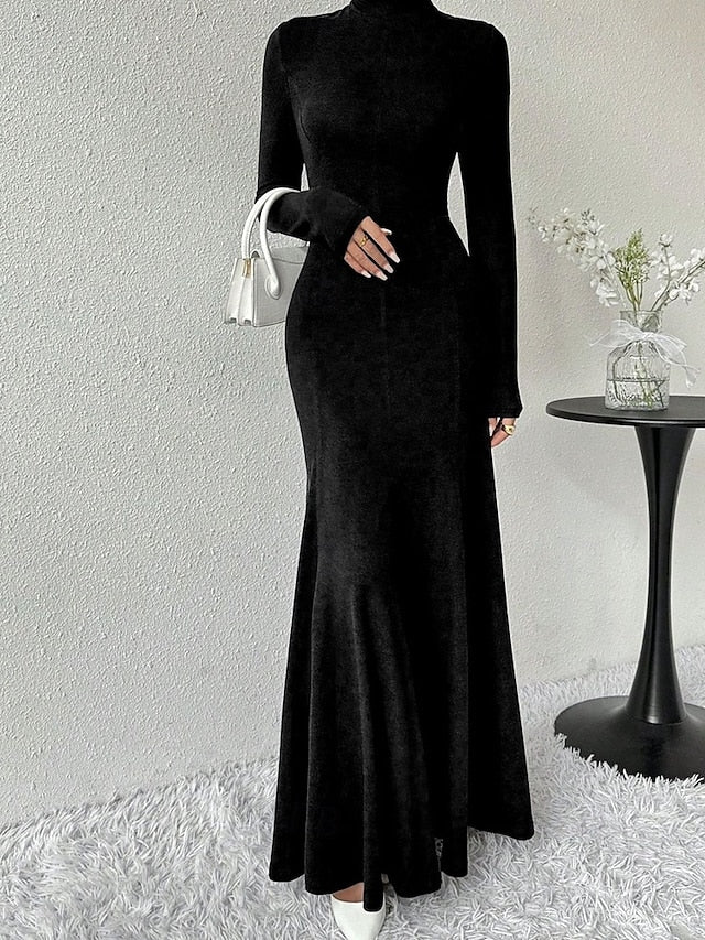 Women's Midi Dress Black Dress Casual Dress Elegant Fashion
