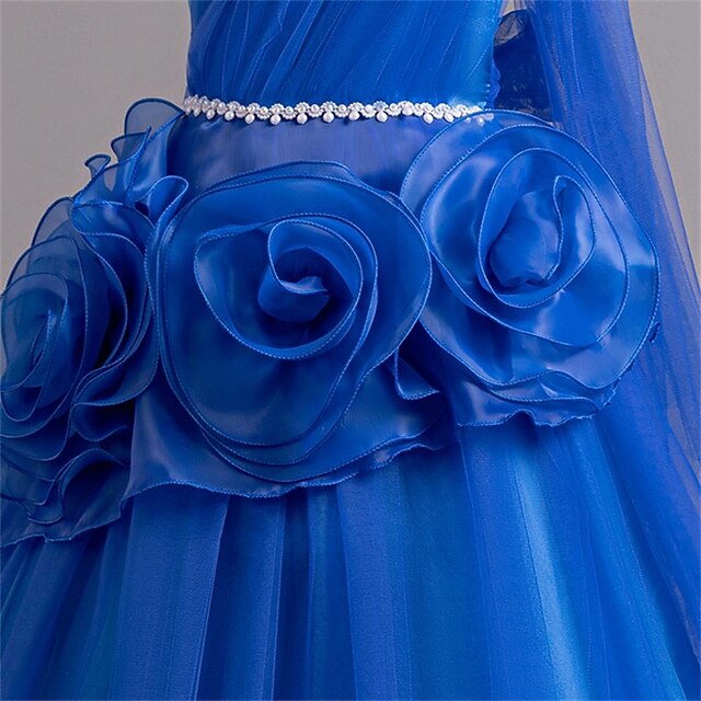 Party Cosplay Solid Dress Girls' Color Kids