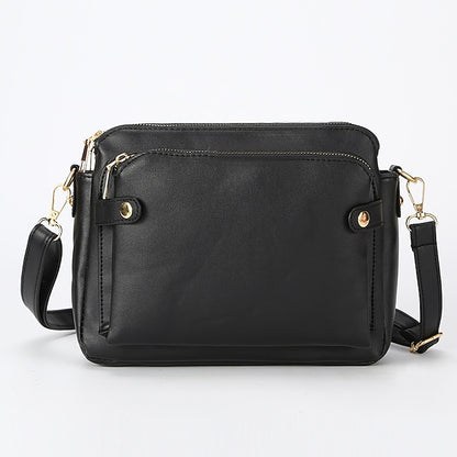 Shoulder Leather Women's Vintage Three-Layer Crossbody