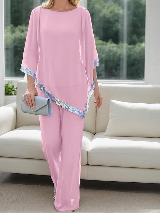 Simple Mother Elegant the Two Dress of Piece Pantsuit Bride