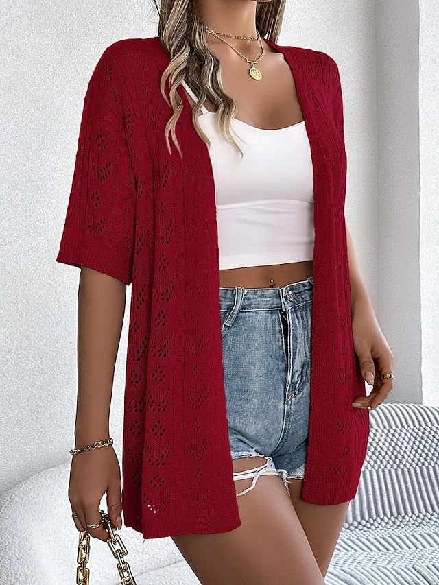 Women's Tunic Blouse Eyelet top Eyelet Plain Stylish
