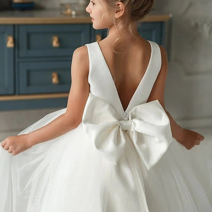 Dress Performance Sleeveless Girls' Colored Kids Solid