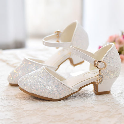 PU Party Little Glitters Heels Girls' Princess Rubber Shoes