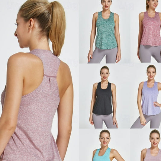 Women's Solid Colored Workout Tank Top Sport Shirt Sports