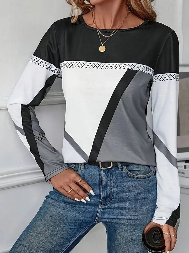 Women's T shirt Long Sleeve Crew Neck Long Sleeve Tunic