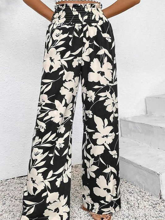 Women's Slacks Pants Trousers Boho Full Length Natural