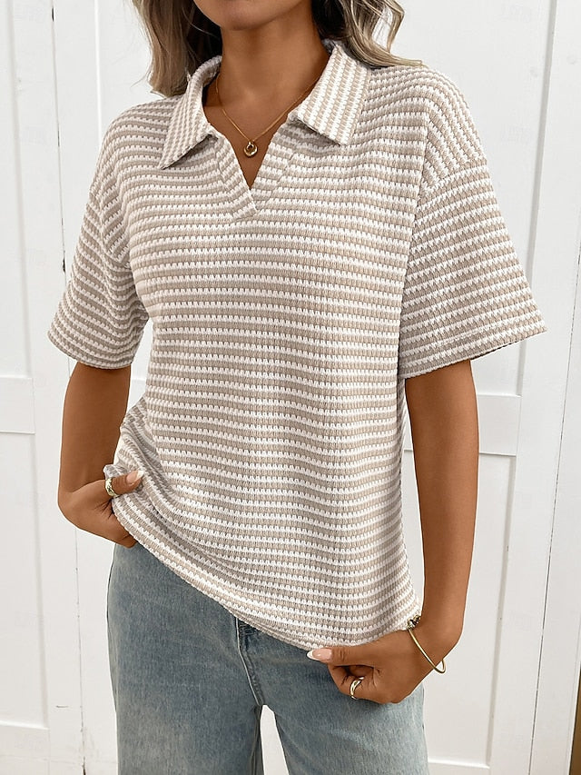 Women's Tunic Plain Stylish Classic Casual Short Sleeve