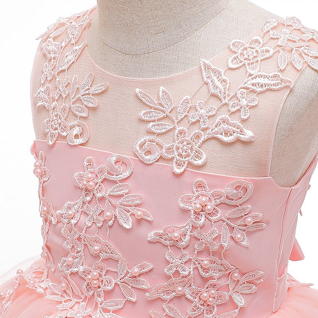 Color Sleeveless Party Girls' Solid Dress Kids