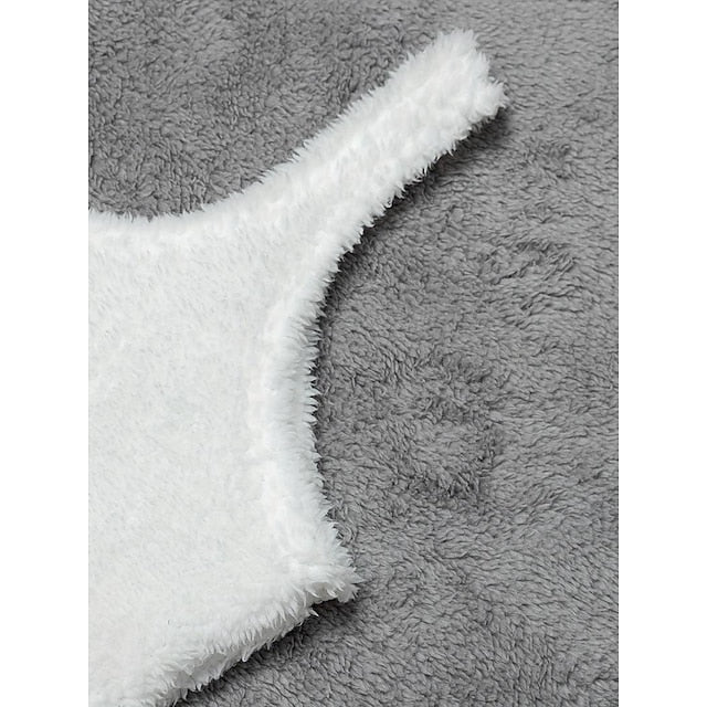 Solid Fuzzy Lounge Set Warm Tank Crop Top & Elastic